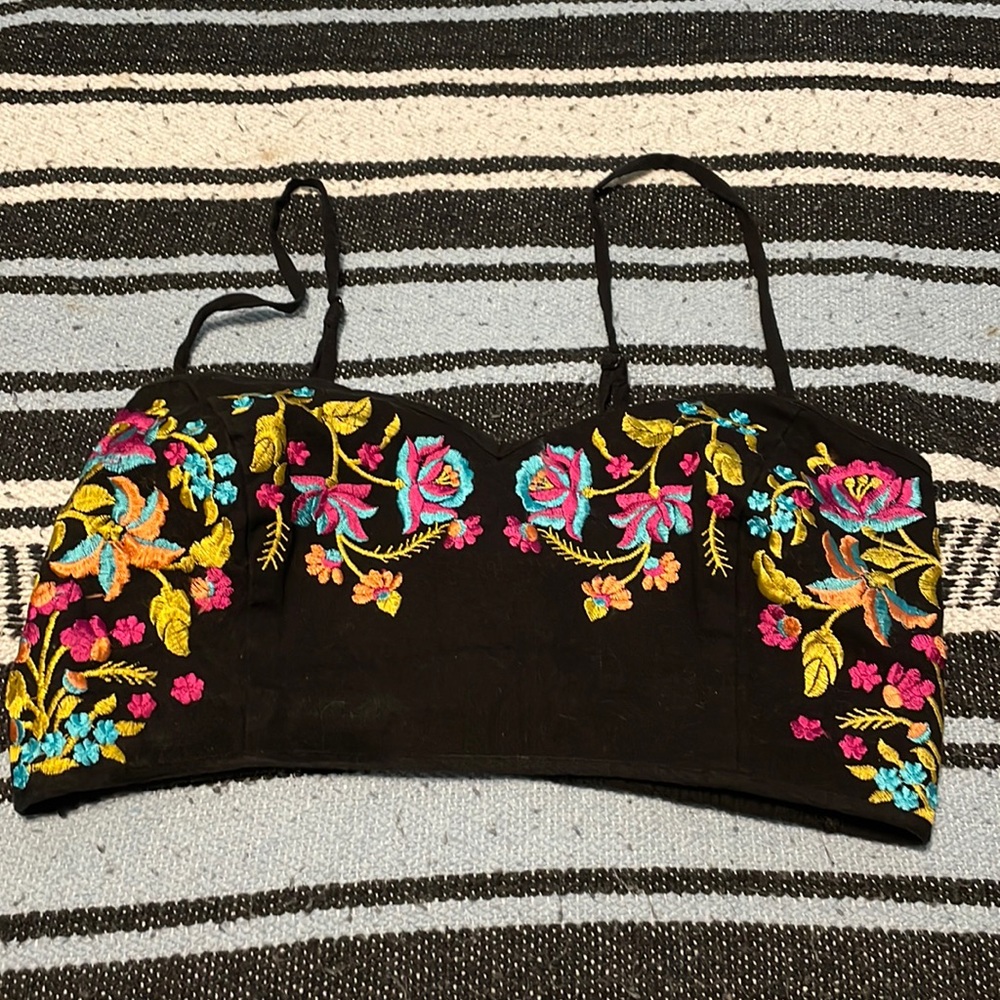 Pac-sun floral embroidered bralette top